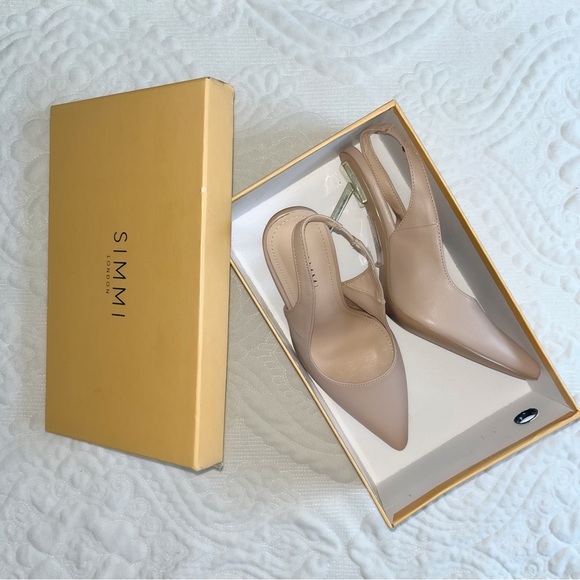 SOLD🔥 Simmi London Kegz Slingback Court Shoe in Beige size 9 - Picture 3 of 10
